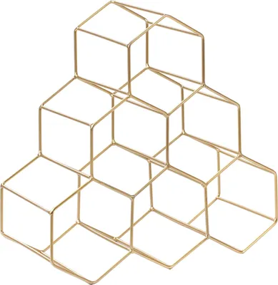 Produktbild von BELIANI Weinregal Gold Eisen Metall 34 x 35 x 15 cm für Weinflaschen Glamouröser Stil Modernes Design Weinständer für Küche Esszimmer