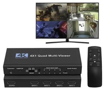 Image de Commutateur HDMI Multiviewer 4x1 - solution universelle pour plusieurs sources