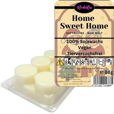 Produktbild von WonderWax Duftwachs Weihnachten Wax Melts für Duftlampe, 6 Kreise Duftmelt Wachsmelt Sojawachs Duftwachs Würfel für Raumdüfte, Wachs Duftöl Winter Indoor Schmelzen für Aromalampe Home Sweet Home