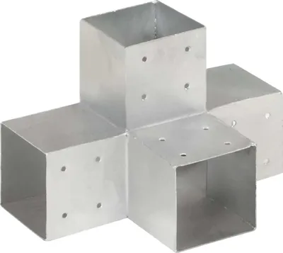 Produktbild von vidaXL Pfostenverbinder 4 Stk. X-Form Verzinktes Metall 101 x 101 mm