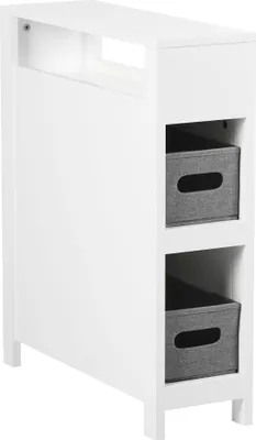 Zdjęcie produktu dla BELIANI Szafka łazienkowa biała MDF 20 x 70 cm z koszami przechowywanie wąska