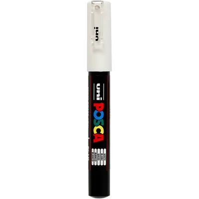 Produktbild von POSCA PC-1MC Weiß, Weiß, Mehrfarbig, 1 Farben, Extrafein, Tinte auf Wasserbasis, Rundspitze