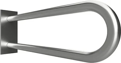Produktbild von BELP Stützgriff in U-Form Edelstahl gebürstet mit Abdeckung 100x250x616 mm, 120 kg Traglast für Bad & WC >> zum Bohren