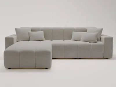 Produktbild von GrainGold Ecksofa L-Form Links Nork - Moderne Ecksofa, Wohnzimmer Ecksofa - Eckcouch Grau (Komodo 20)