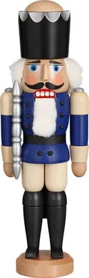 Produktbild von König Esche blau lasiert (29cm) Nussknacker von Seiffener Volkskunst