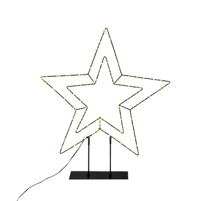Image de 2.02 Étoile LED métallique SUR PIED avec socle - env. 30 x 50 cm / 126 LED - Intérieur et extérieur avec télécommande (petite)