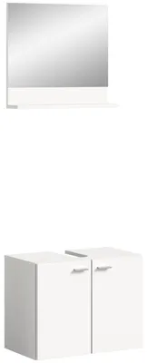 Produktbild von xonox.home Waschbeckenunterschrank + Spiegel Boston/Tampa weiß Nachbildung 57x186x33 cm