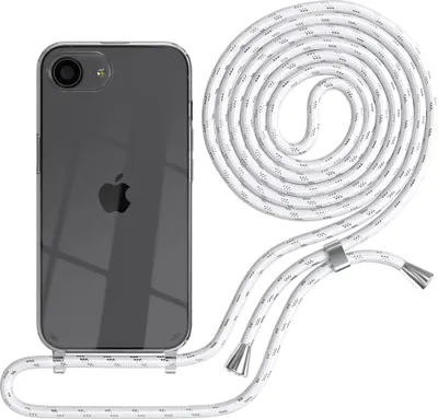 Produktbild von EAZY CASE Handykette mit Hülle für Apple iPhone 16e Backcover Handykette, zum Umhängen in Weiß