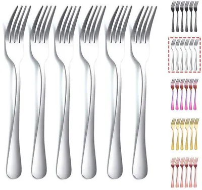 Produktbild von Ibenzoa® 6er Set Tafelgabeln aus Edelstahl, 20,8 cm – spülmaschinenfestes Besteck für Haushalt & Gastronomie
