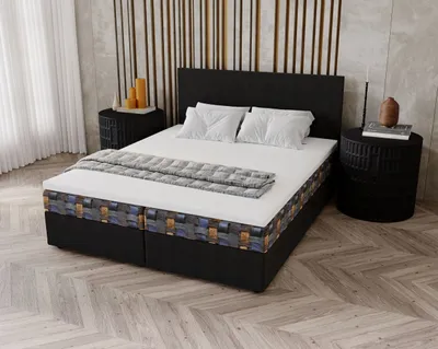 Obrázek produktu pro Čalouněná postel 140x200 OTILIE 3 s úložným prostorem - antracit + vzor