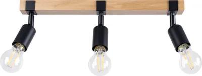 Immagine prodotto di Faretto spot LIMERO nero-legno 3xE27x15W in legno, dimensioni: 14x15x53 cm, IP20, Pure Lume