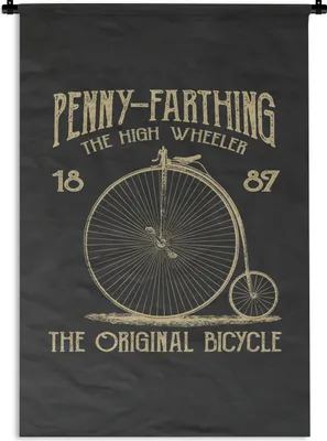 Produktbild von MuchoWow® Wandteppich Wandbehang Fahrrad - Räder - Retro 60x90 cm Tapisserie Dekoration Wandtuch - Foto-Teppich - Abwaschbar
