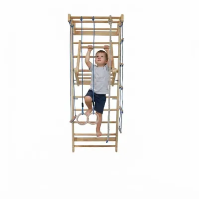 Zdjęcie produktu dla Drabinka Gimnastyczna 220x80 cm dla Dzieci – Zjeżdżalnia, Huśtawka, Drążek i Liny | Domowy Plac Zabaw / Sala Sensoryczna, Obraz wygenerowany przez AI