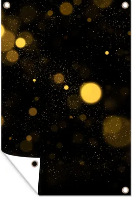 Produktbild von MuchoWow® 80x120 cm Outdoor-Poster Gartendeko Sichtschutz Garten Poster für den Garten  Gold - Abstrakt - Luxus - Schwarz