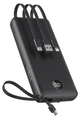 Immagine prodotto di Power bank VEEKTOMX da 20000 mAh con cavi integrati, accessori da viaggio