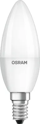 A white OSRAM LED light bulb with a silver screw base.