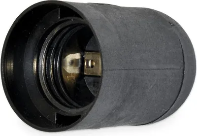 Image de douille en plastique, lisse, E27/80, 250 V, 4 A, noir