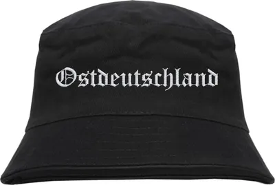 Produktbild von Ostdeutschland Fischerhut - Altdeutsch - bestickt -  Bucket Hat Anglerhut Hut Schwarz L/XL