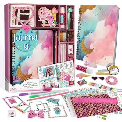 Produktbild von Tagebuch Mädchen DIY Scrapbook Set Bastelset Rosa für Kinder 6-14 Jahre