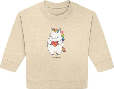 Produktbild von Mr. & Mrs. Panda Organic Baby Pullover Einhorn Herz 24. - 36. Monat - Natural Raw - Geschenk, Anders, Bunt, Bullover, Einhörner, Unicorn, Freundin