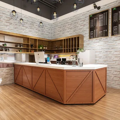 Produktbild von Bartheke im Industrial-Retro-Stil, Eckbar, minimalistische Bartheke, Bartheke im Gastronomie-Stil 220 x 60 x 100 cm