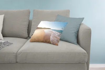 Produktbild von MuchoWow® Zierkissen Sofakissen Wohnzimmer Dekokissen 60x40 cm Strand - Sand - Himmel - Kopfkissen - Polster mit Foto