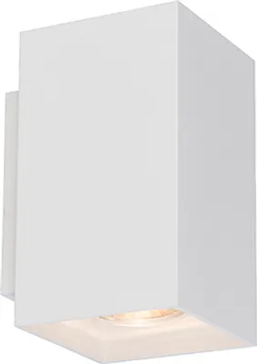 Produktbild von QAZQA - Design Moderne Wandleuchte quadratisch weiß - SandyI 2-flammig I Wohnzimmer I Schlafzimmer I Up & Down - Stahl Rechteckig - LED geeignet GU10