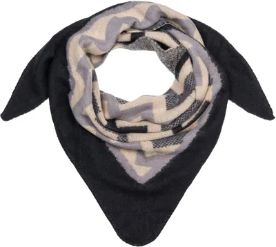Image de styleBREAKER : Écharpe triangulaire XXL pour femmes, avec un motif coloré en zigzag, idéale pour l'hiver, chaude et douce. Référence : 01020049