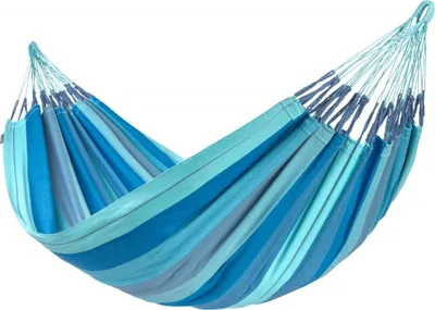 Produktbild von La Siesta Hängematte MODESTA lagoon blau aus Baumwolle Doppelhängematte