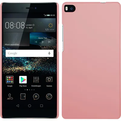 Produktbild von PhoneNatic Case kompatibel mit Huawei P8 - Hülle rosa gummiert Hard-case + 2 Schutzfolien