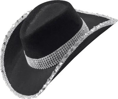 Produktbild von Strass Cowboyhut für Erwachsene | Schwarz