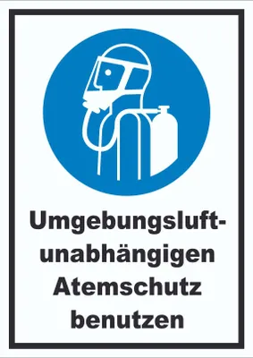 Produktbild von Umgebungsluftunabhängigen Atemschutz benutzen Schild A6 (105x148mm)