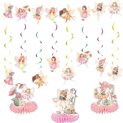 Image de Guirlande d'anniversaire, décorations féériques, banderole "Joyeux anniversaire", rose, ensemble de 12 pièces