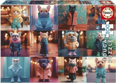 Produktbild von Puzzle, EDUCA Animaux a la Mode, 200 Teile, Lernspiel, Fördert die Konzentration