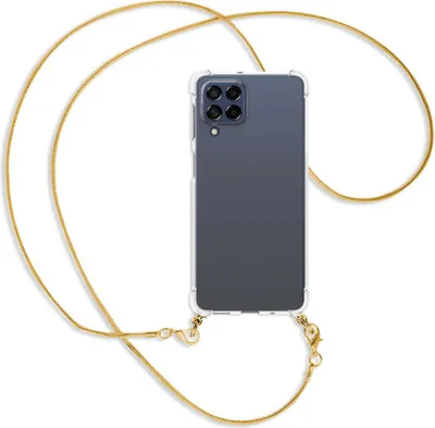 Produktbild von Handykette Backcover-Schutzhülle mit Band (Metall goldfarben) für Samsung Galaxy M53 5G - goldfarbene Kette Snake