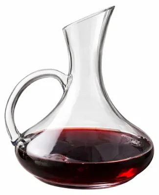 Produktbild von Cristal Glaskaraffe 1,5 Liter – Weinkaraffe mit Henkel – Luxusdesign – 21 x 21 x 35 cm