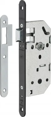 Image de Serrure encastrable Monomax NF pour porte intérieure, axe 40mm, bouts ronds, têtière noire - THIRARD