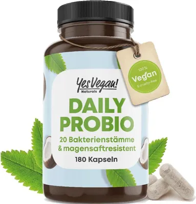 Produktbild von Daily Probio Darm Kapseln (180 Kapseln = 6 Monate) 20 Milchsäurebakterien Stämme magensaftresistent