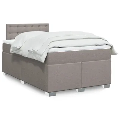 Produktbild von Langlebige Boxspringbett mit Matratze Taupe 120x200 cm Stoff Gästebett mit Lattenrost Möbel9415900