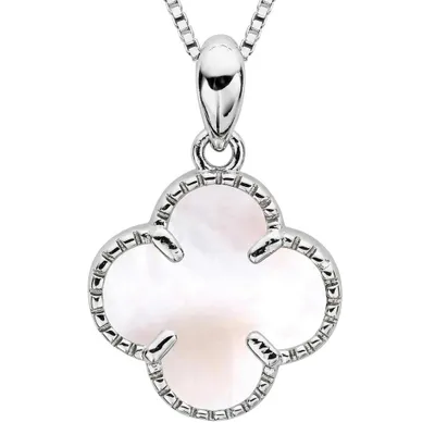 Produktbild von Halskette „Clover“ in Silberweiß Farbe