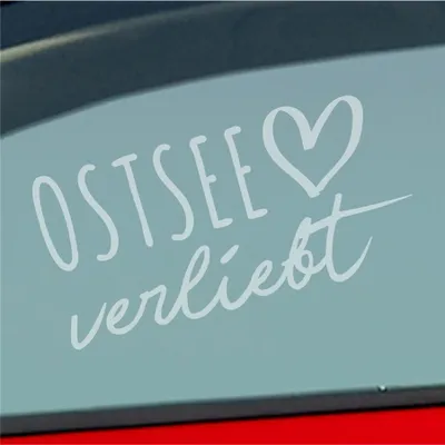 Produktbild von Auto Aufkleber Ostsee verliebt Herz See Osten East Liebe Car 19x10 cm Milchglas Sticker Heckscheibenaufkleber