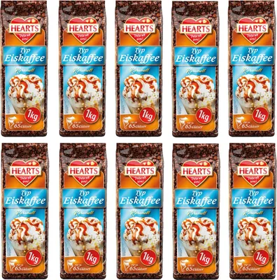 Produktbild von HEARTS Eiskaffee Karamell 20 x 1kg - Bohnenkaffee, Ice Coffee mit Caramell