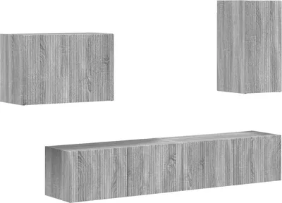 Immagine prodotto di Set di Mobiletto da TV a Parete 4 pcs Grigio Sonoma