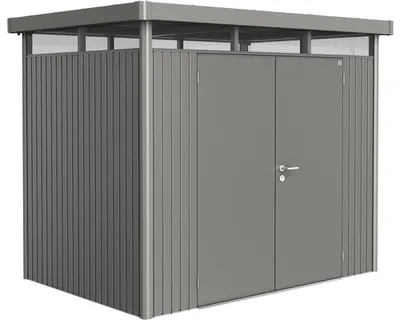 Produktbild von Biohort Highline, Metallschuppen, Doppel, Flachdach, Grau, Metall, Grau