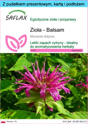 Zdjęcie produktu dla SAFLAX - Zestaw prezentowy - Zioła - Balsam - 20 Nasiona - Z pudełkiem upominkowym, etykietą wysyłkową, kartą podarunkową i podłożem uprawowym - Monarda didyma