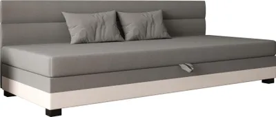 Produktbild von AURA SOFA  Boxspringbett  TORIN BIZ 90x195 Komplett-Set mit Bonell Matratze, Polsterbett mit Bettkästen -  Hellbeige/Grau, SAWANA 01/21