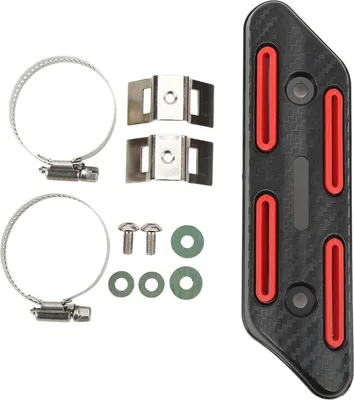 Image de Tuyau d'échappement bouclier thermique universel pour 27 à 51 mm motos ATVS VTT scooter rouge