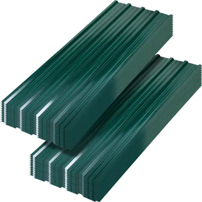 Produktbild von Faziango 12x Trapezblech aus verzinktem Stahl 129×46 cm Trapezblech / Profilblech Dachblech 7 m² Grün für Geräteschuppen & Gartenhaus