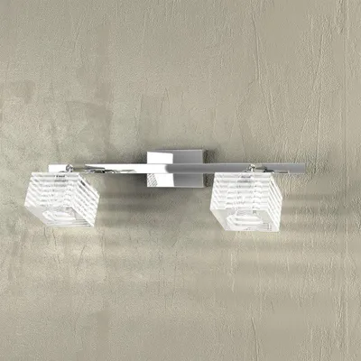 Immagine prodotto di Applique Contemporanea Metropolitan Metallo Cromo Vetro Trasparente 2 Luci G9