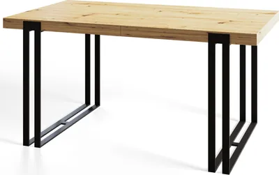 Produktbild von Alpi Moebel, Rechteckiger Esstisch Rosa, Modern Ausziehbarer Tisch 140-240x80x77 cm, Artisan mit Schwarz Metallbeinen